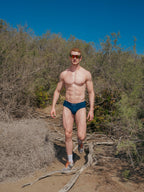 RED Hot Hip Brief Mono-Tone in Petrol Blue