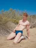 RED Hot Hip Brief Mono-Tone in Petrol Blue