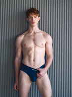 RED Hot Hip Brief Mono-Tone in Petrol Blue