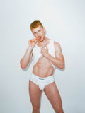 RED Hot Hip Brief Mono-Tone in White