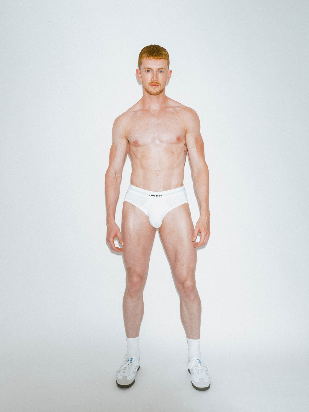 RED Hot Hip Brief Mono-Tone in White