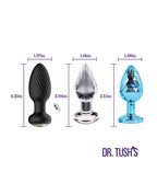 Dr. Tush's Venture Collection Anal Plug Set - Glass, Metal, Silicone - Medium
