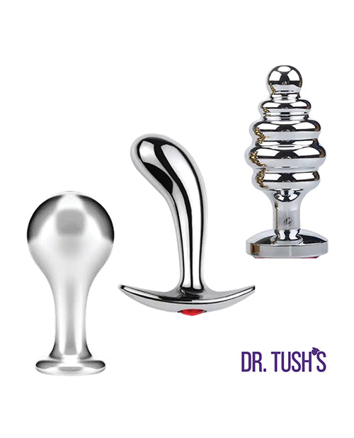 Dr. Tush's Tools of Temptation Anal Plug Set - Metal - Small