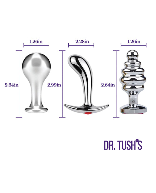 Dr. Tush's Tools of Temptation Anal Plug Set - Metal - Small