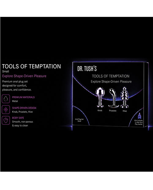 Dr. Tush's Tools of Temptation Anal Plug Set - Metal - Small