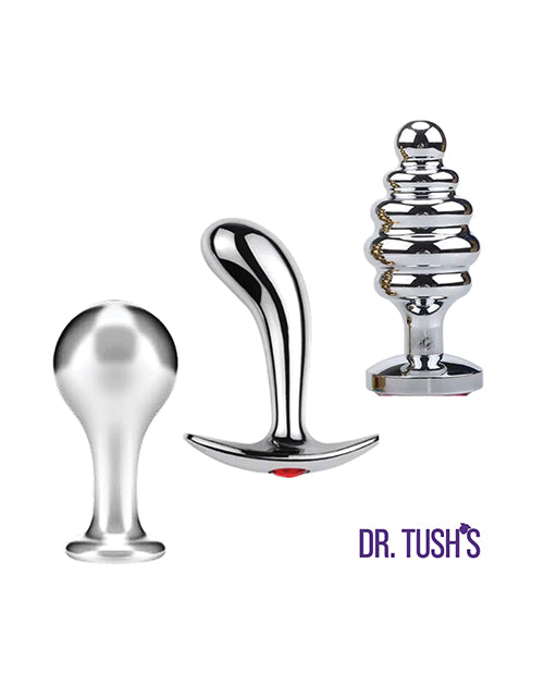 Dr. Tush's Tools of Temptation Anal Plug Set - Metal - Medium