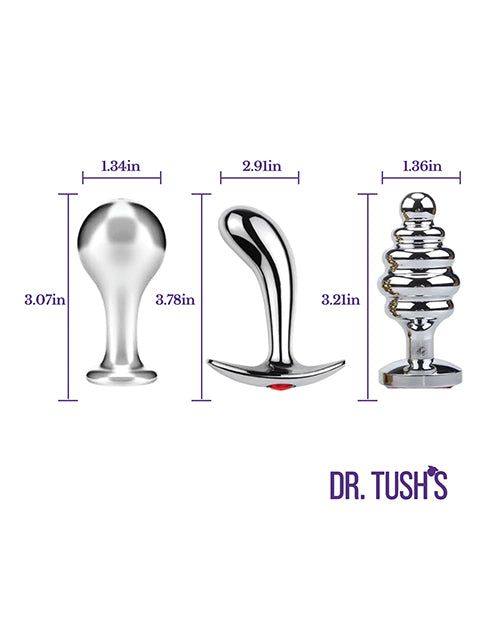 Dr. Tush's Tools of Temptation Anal Plug Set - Metal - Medium