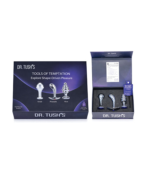 Dr. Tush's Tools of Temptation Anal Plug Set - Metal - Medium