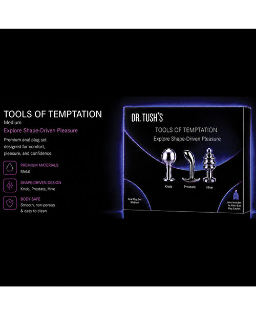 Dr. Tush's Tools of Temptation Anal Plug Set - Metal - Medium