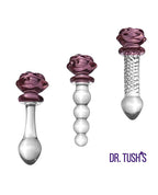 Dr. Tush's Sacred Glass Rose Collection Anal Plug Set - Glass