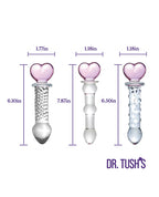 Dr. Tush's Hearts of Pleasure Collection Anal Plug Set - Glass