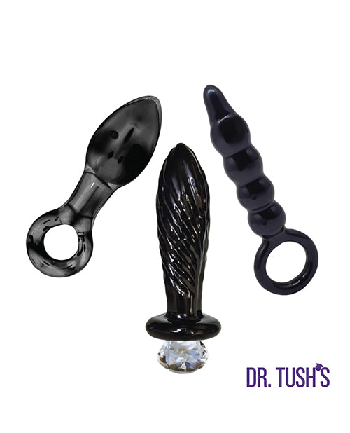 Dr. Tush's Dark Curiosity Collection Anal Plug Set - Glass