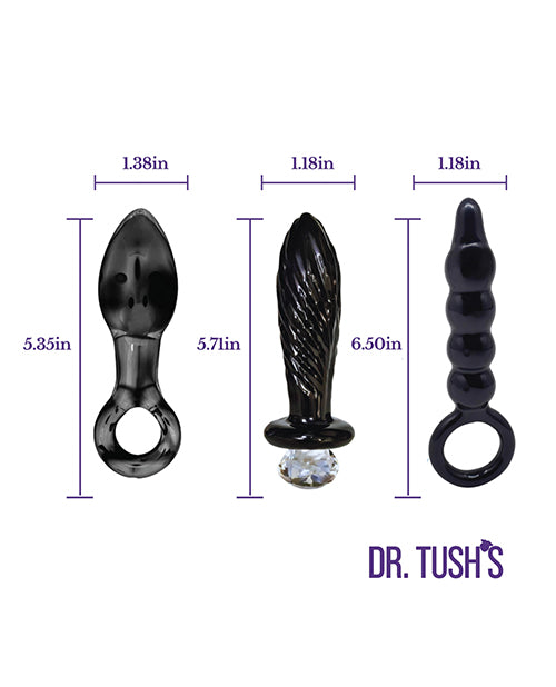 Dr. Tush's Dark Curiosity Collection Anal Plug Set - Glass