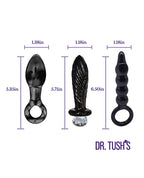 Dr. Tush's Dark Curiosity Collection Anal Plug Set - Glass