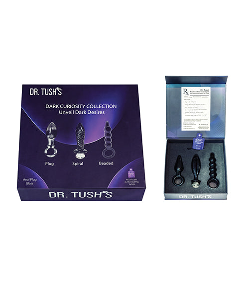 Dr. Tush's Dark Curiosity Collection Anal Plug Set - Glass