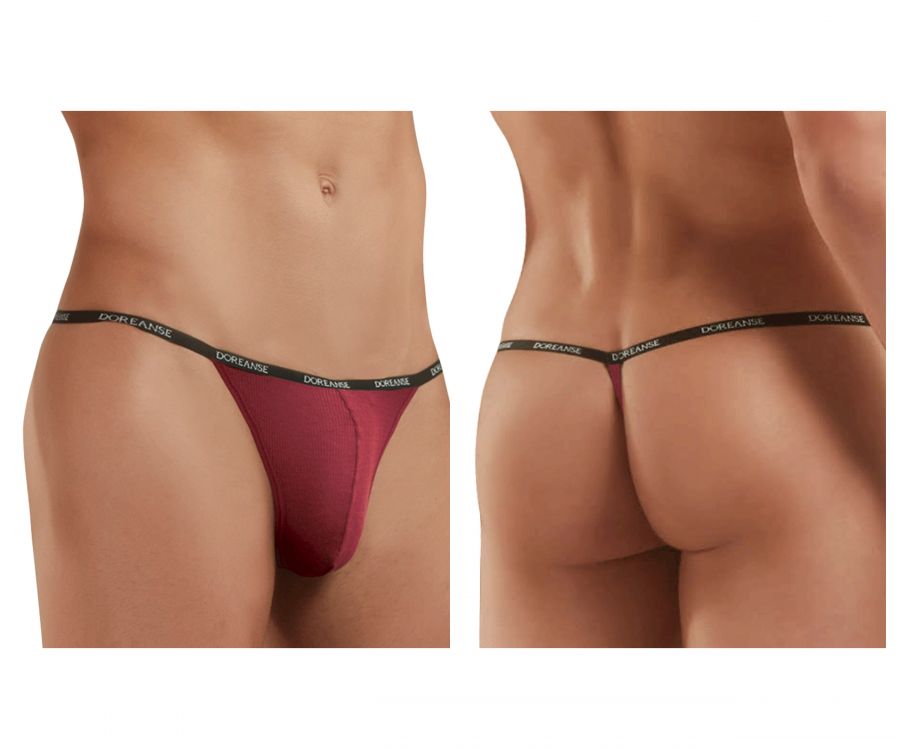 Doreanse Ribbed Modal T-thong - Bordeaux