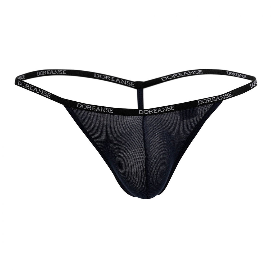 Doreanse Ribbed Modal T-thong - Navy