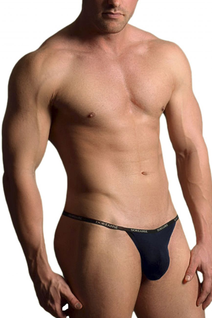 Doreanse Ribbed Modal T-thong - Navy