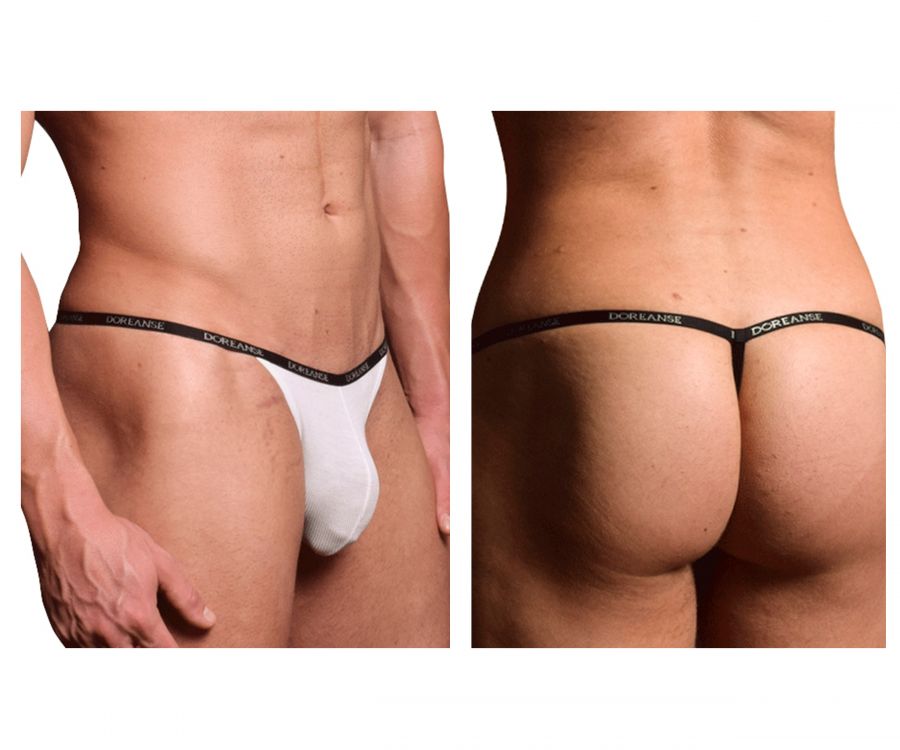 Doreanse Ribbed Modal T-thong - White