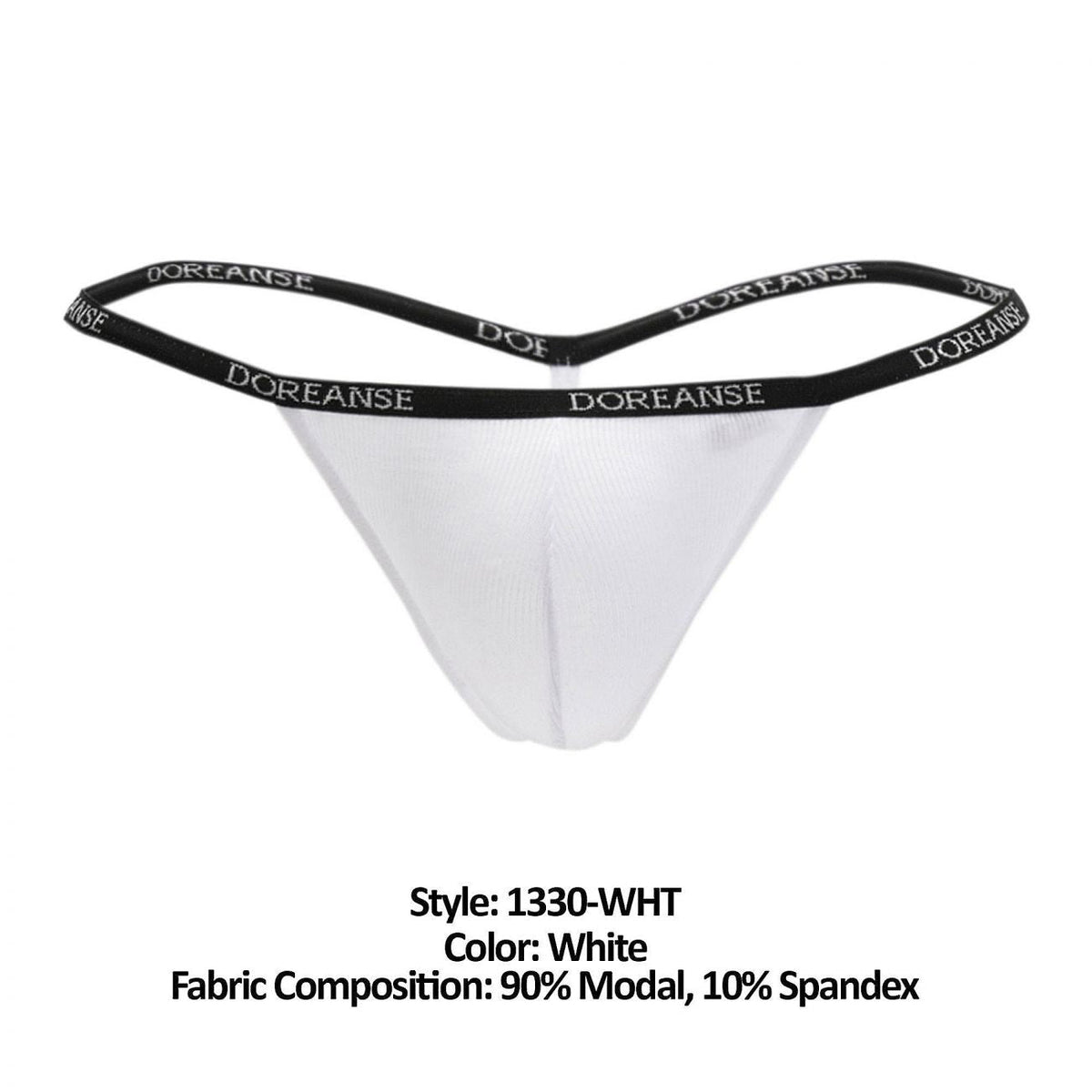 Doreanse Ribbed Modal T-thong - White
