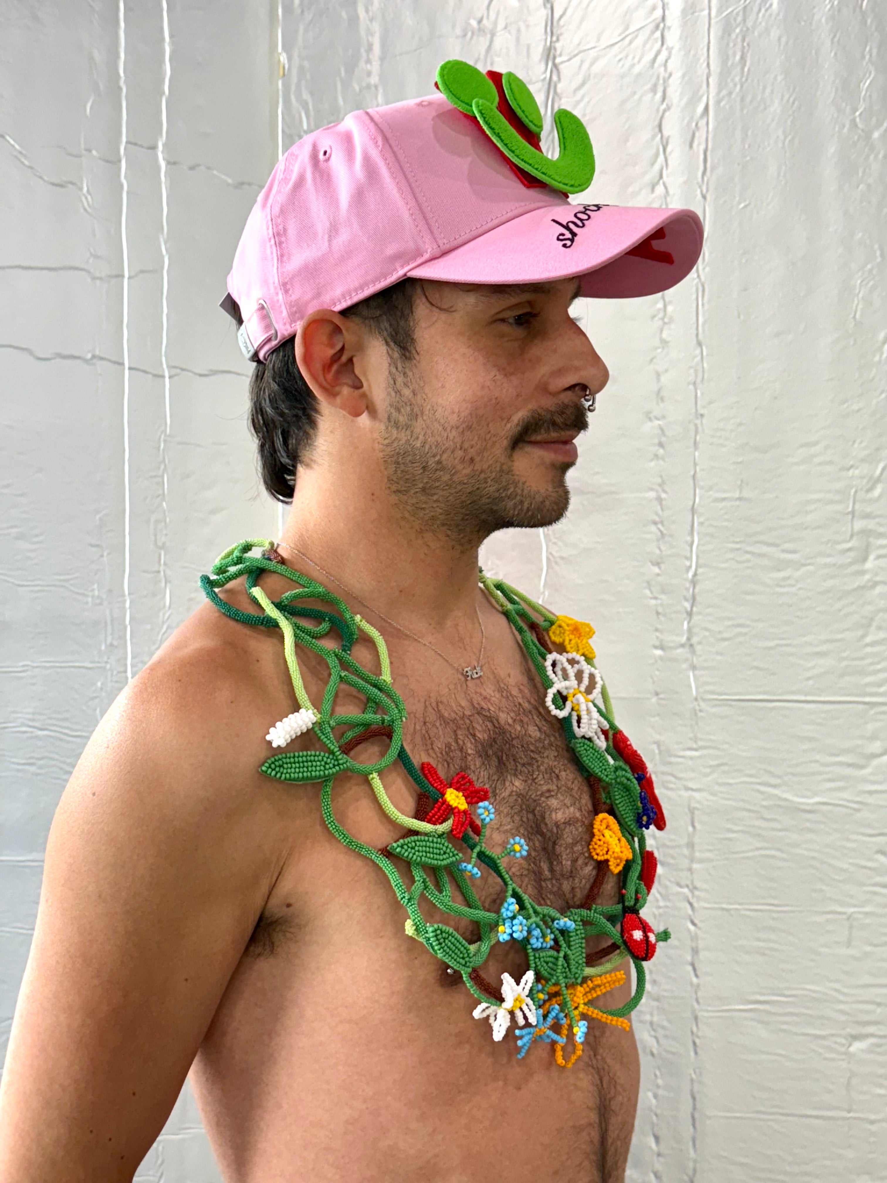 Smiley Cap in Pink by Walter van Beirendonck