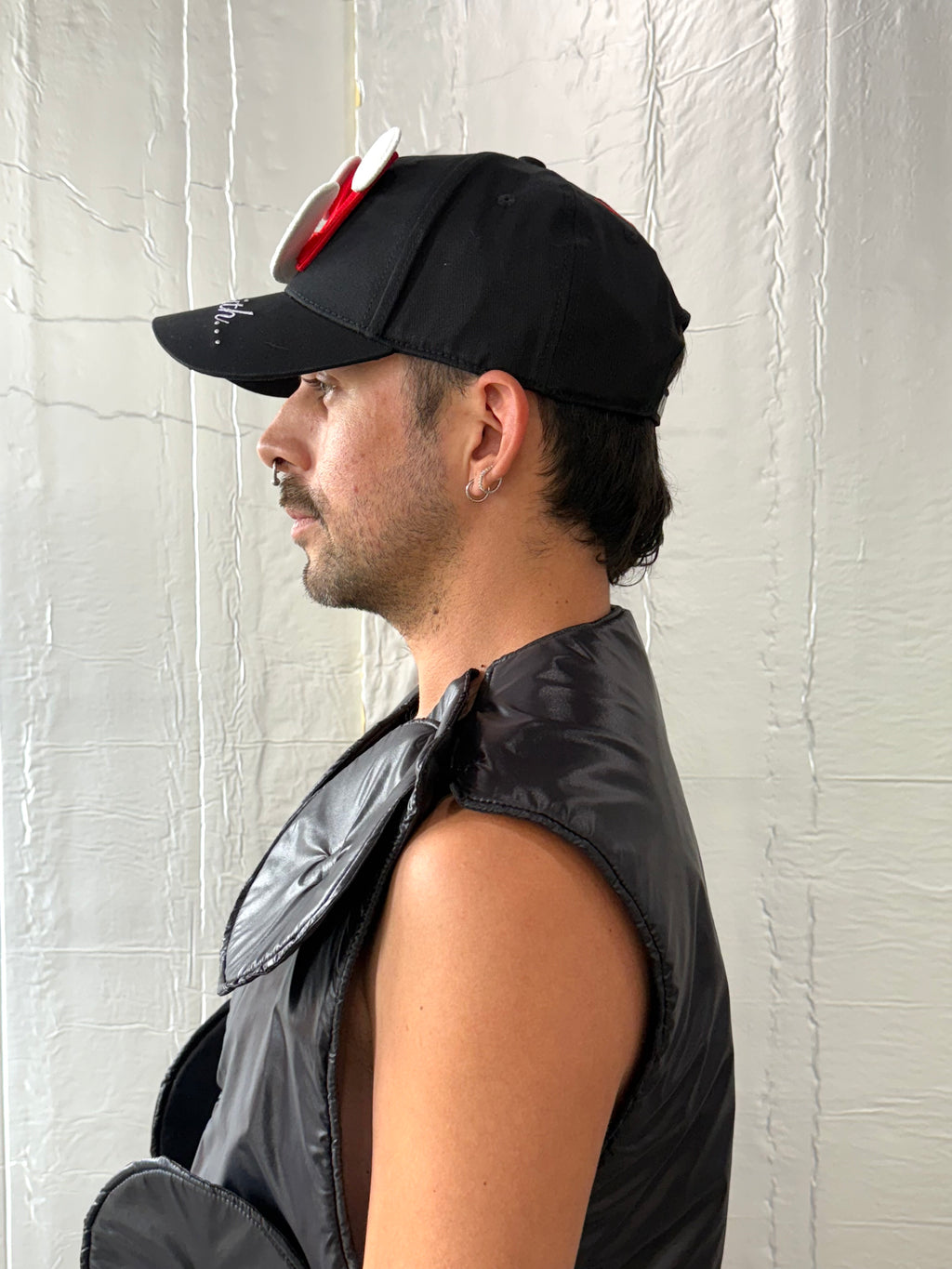 Smiley Cap in Black by Walter van Beirendonck