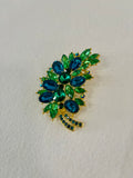 Lot 14: Blue and green floral pin