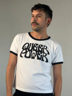 Queer Power T-Shirt in White / Black by LUDOVIC DE SAINT SERNIN