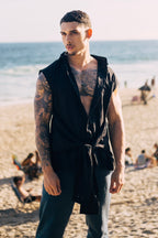 Tie Linen Sleeveless Shirt