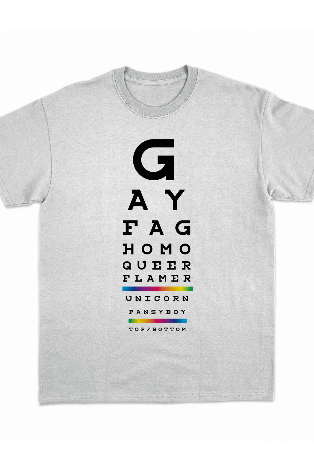 Gay Eye Chart Tee by Peachy Kings