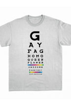 Gay Eye Chart Tee by Peachy Kings