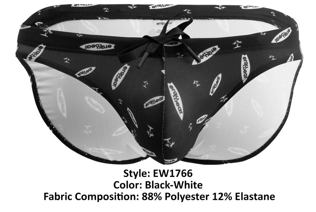 ErgoWear SW Swim Briefs - Black-White