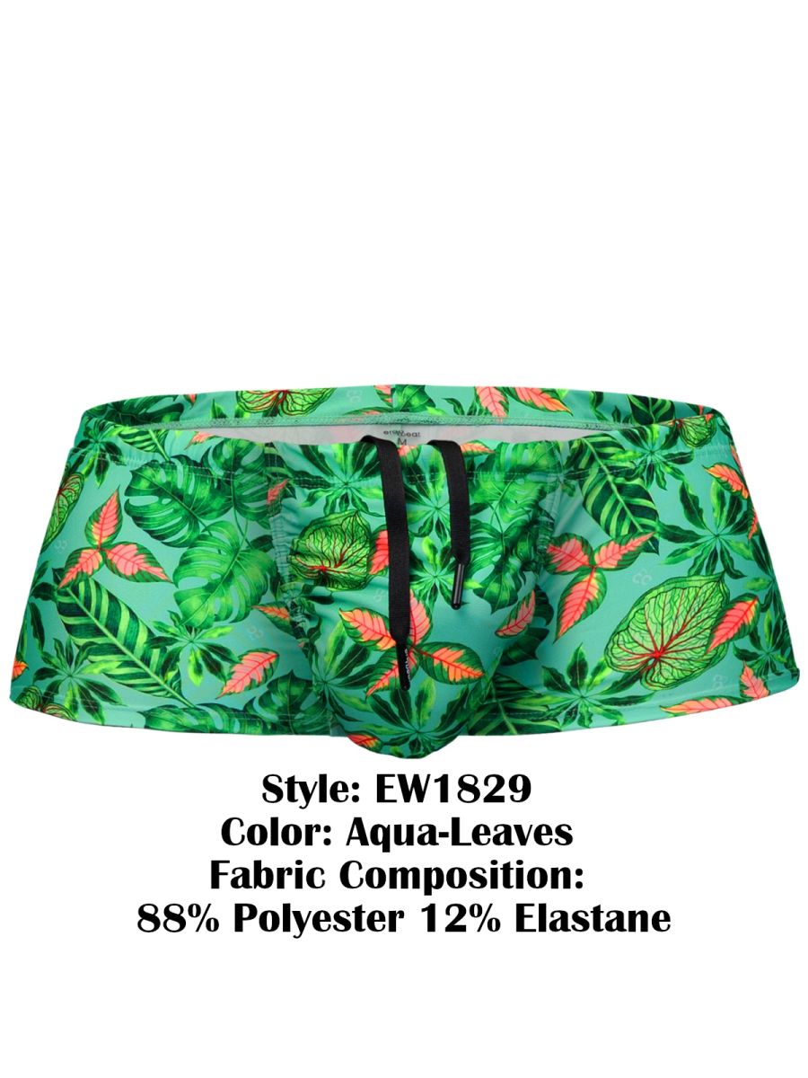 ErgoWear FEEL SW Swim Trunks - Aqua-Leaves