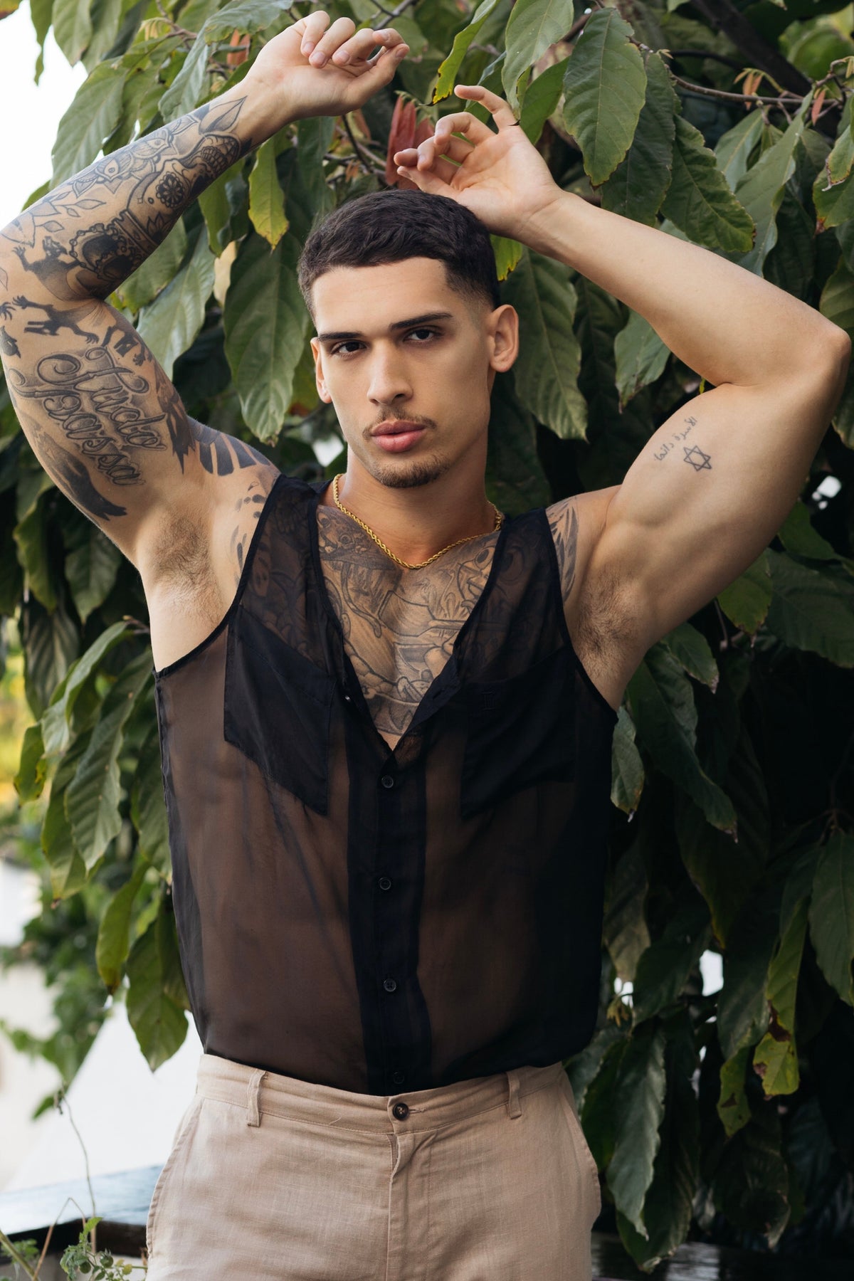Extra Thin Button Up Tank Top 01