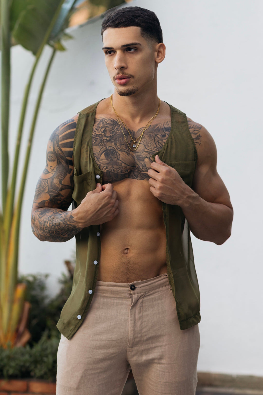 Extra Thin Button Up Tank Top 01