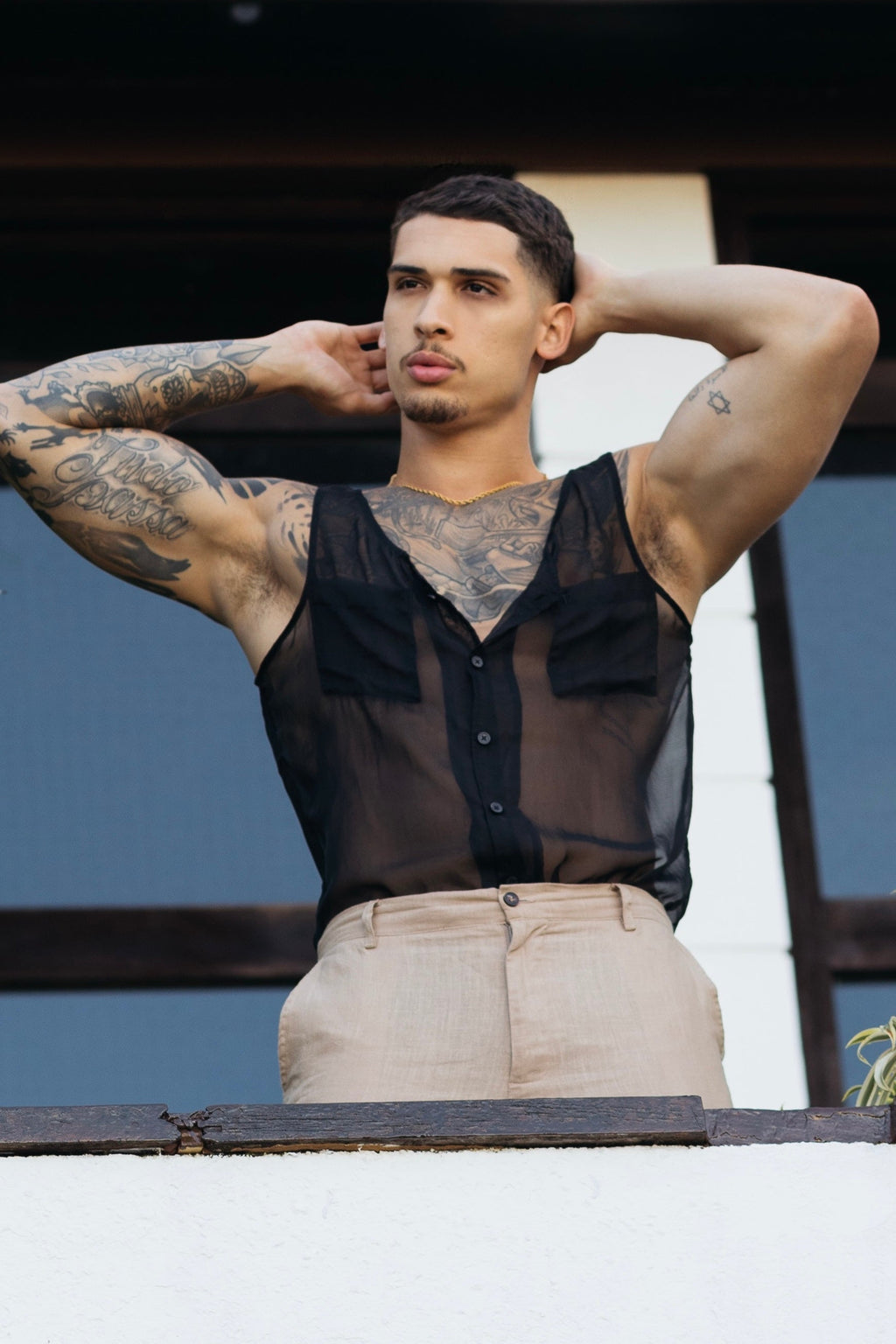 Extra Thin Button Up Tank Top 01