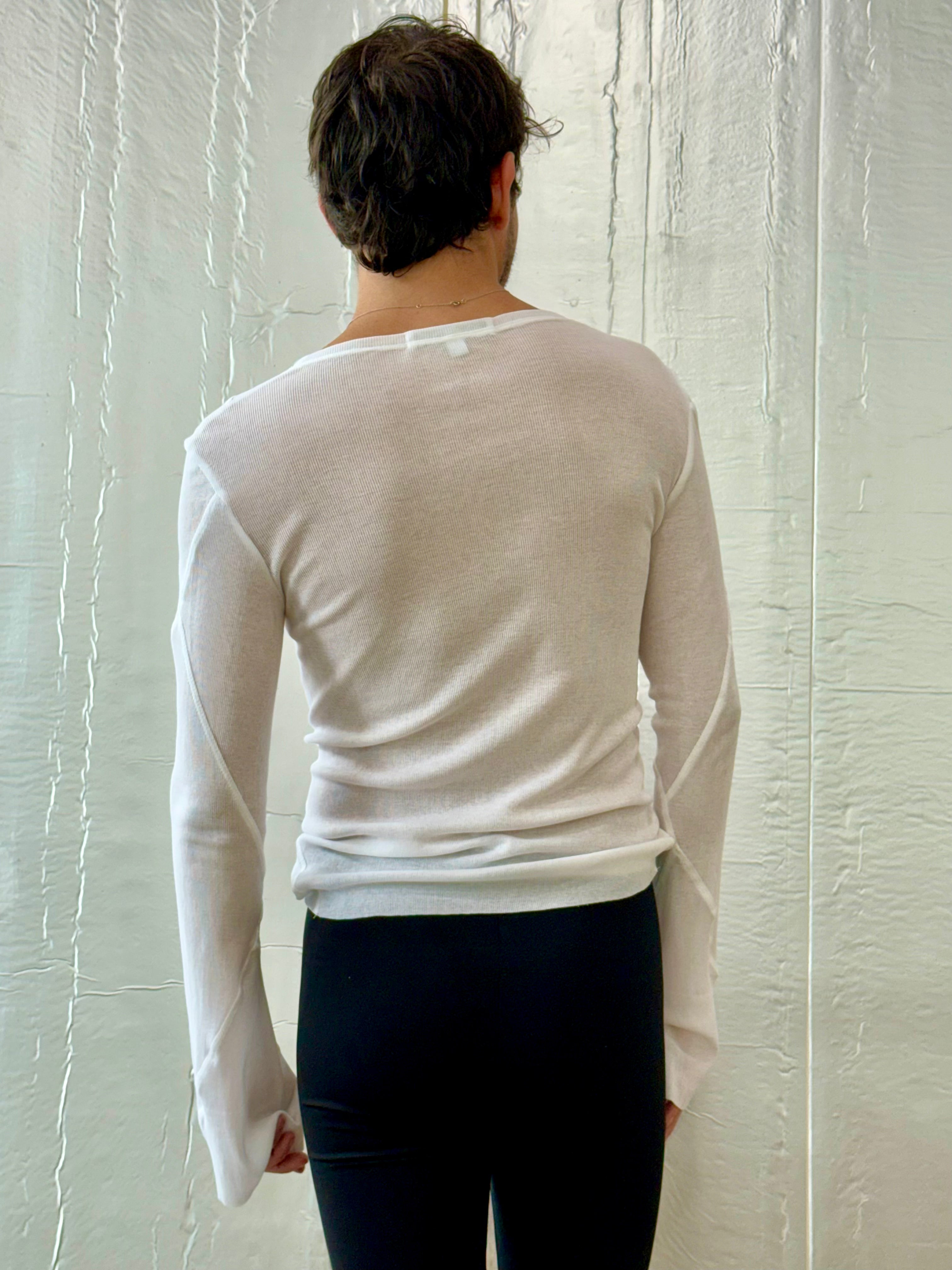 Jordanluca BLUES LONGSLEEVE TOP WHITE
