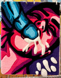 Brad Ouellette, CUM SHOT - Pink/Blue/Purple (handmade Rug), 2025
