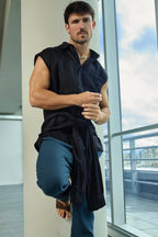 Tie Linen Sleeveless Shirt