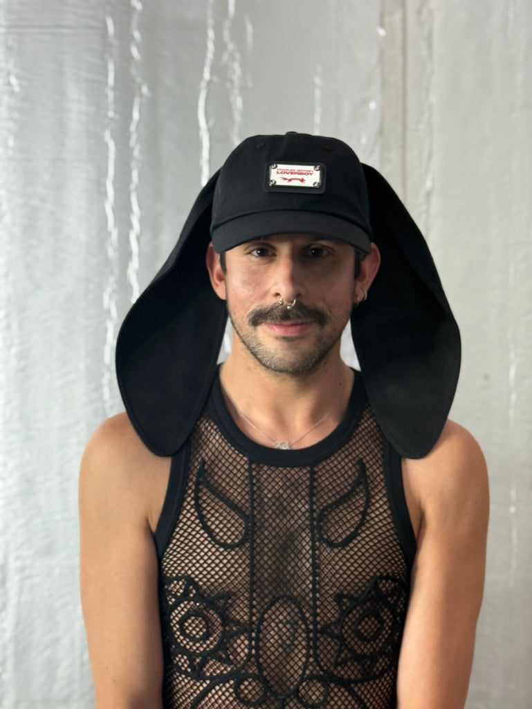 LOVERBOY BY CHARLES JEFFREY RABBIT EARS CAP in BLACK