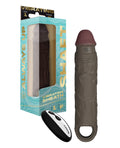 Shaft Flexskin Liquid Silicone 7.8" Vibrating Sheath - Mahogany