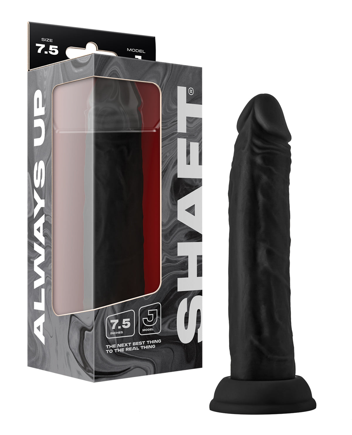 Shaft Model J Flexskin Liquid Silicone 7.5" Dong - Black