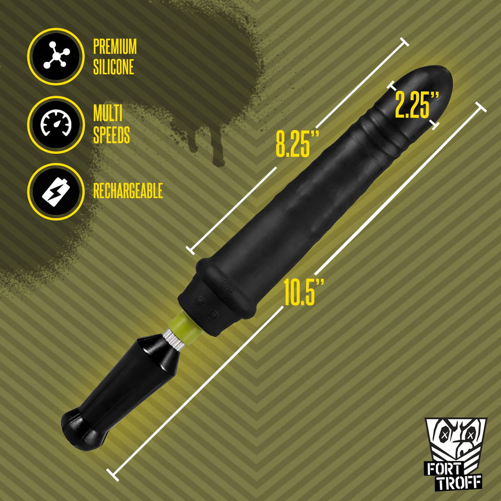 Fort Troff Robo Plunger Rotating Bead Depth Dong, Vibrating Remote Dildo