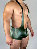 Alfons Dovana Army Green Iridescent Jock Singlet