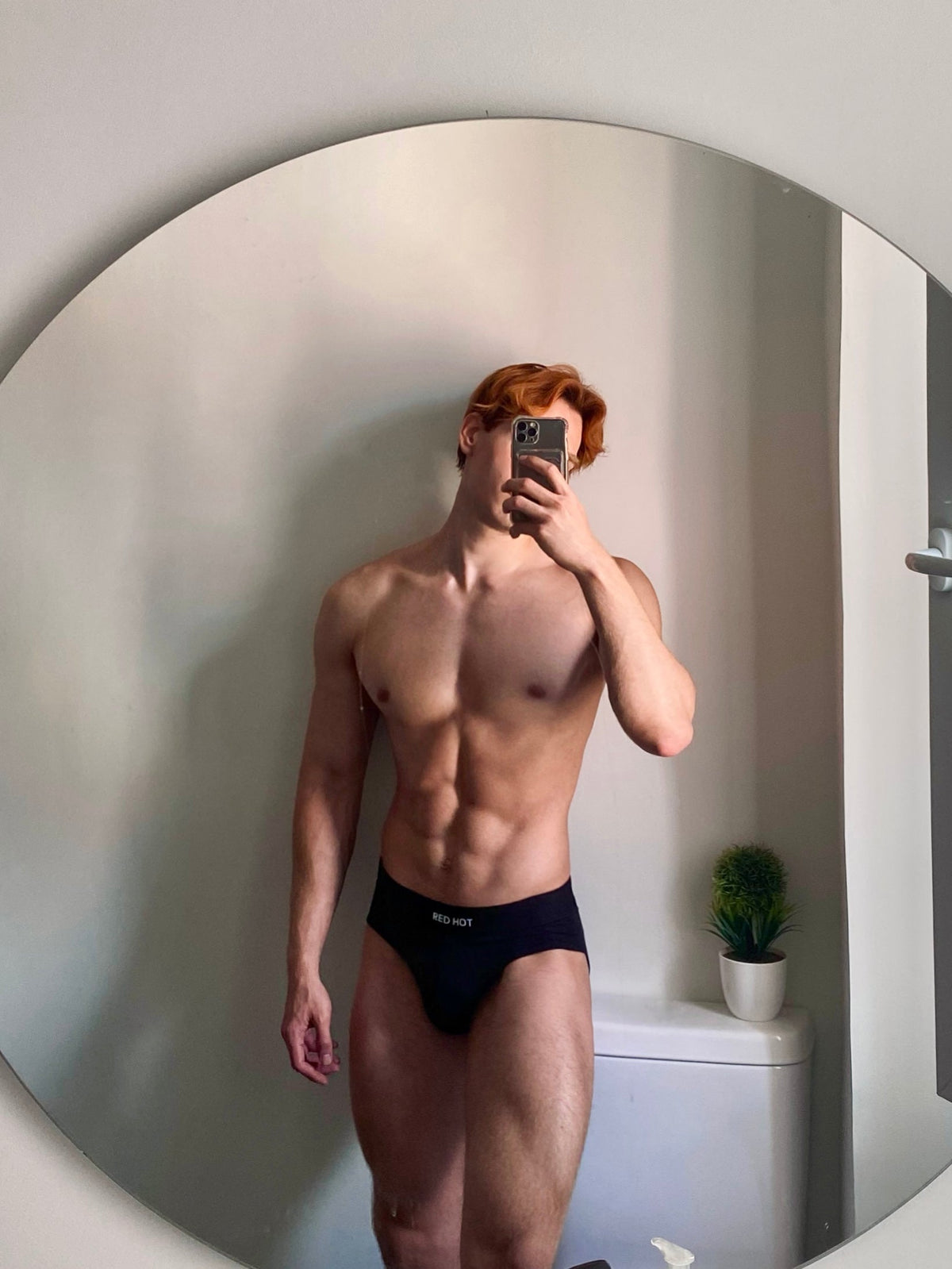 RED Hot Hip Brief Mono-Tone in Black