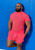 Alfons Dovana Miami Vice Coral Fitted Shirt