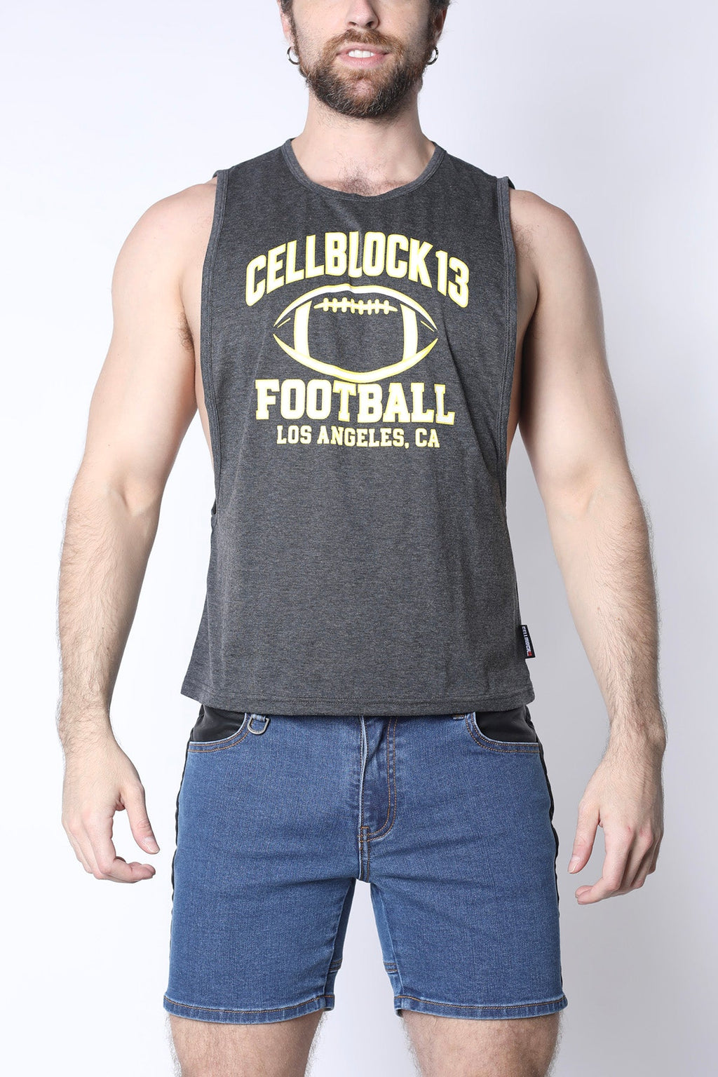 CellBlock 13 Field Goal Football Muscle Tank - Charcoal