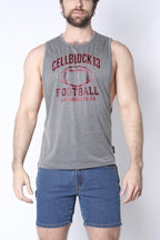 CellBlock 13 Field Goal Football Muscle Tank - Gray