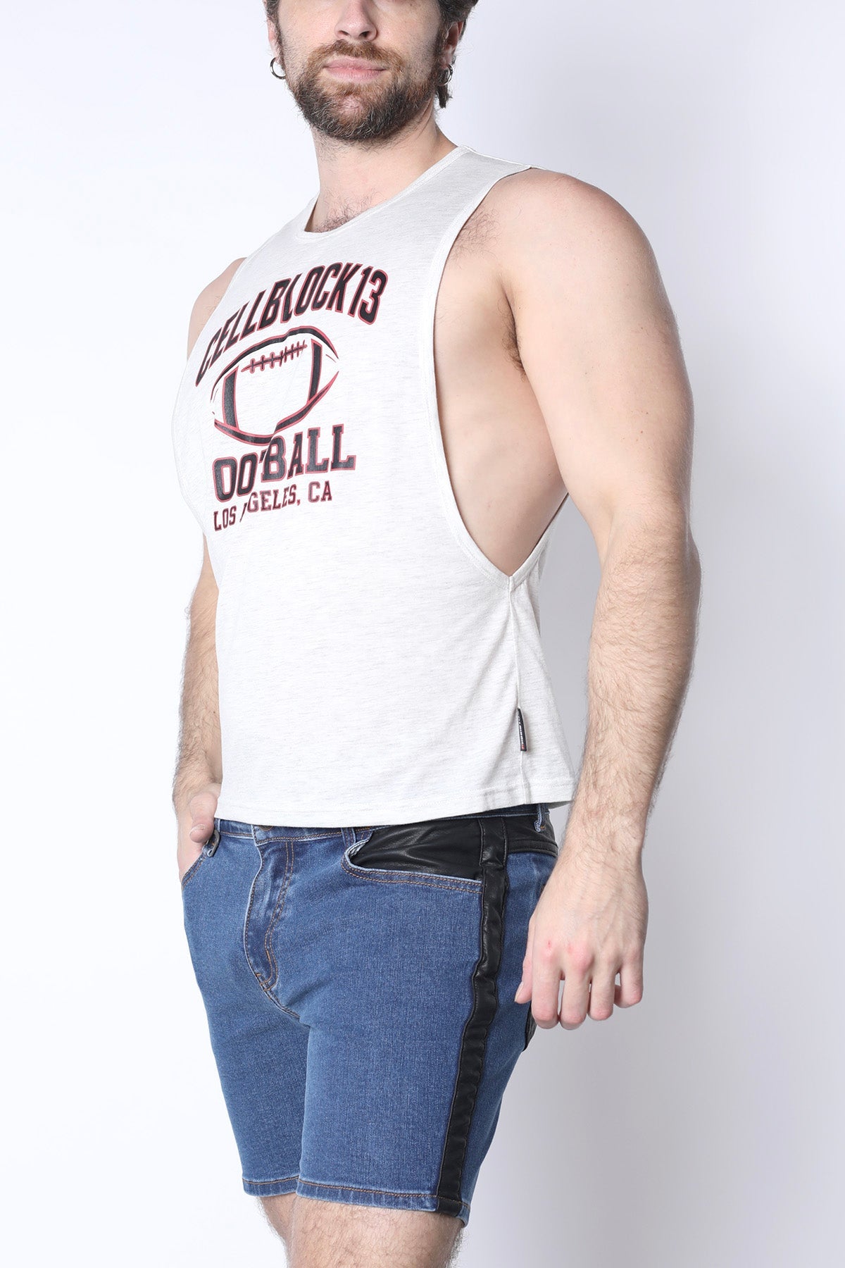 CellBlock 13 Field Goal Football Muscle Tank - White