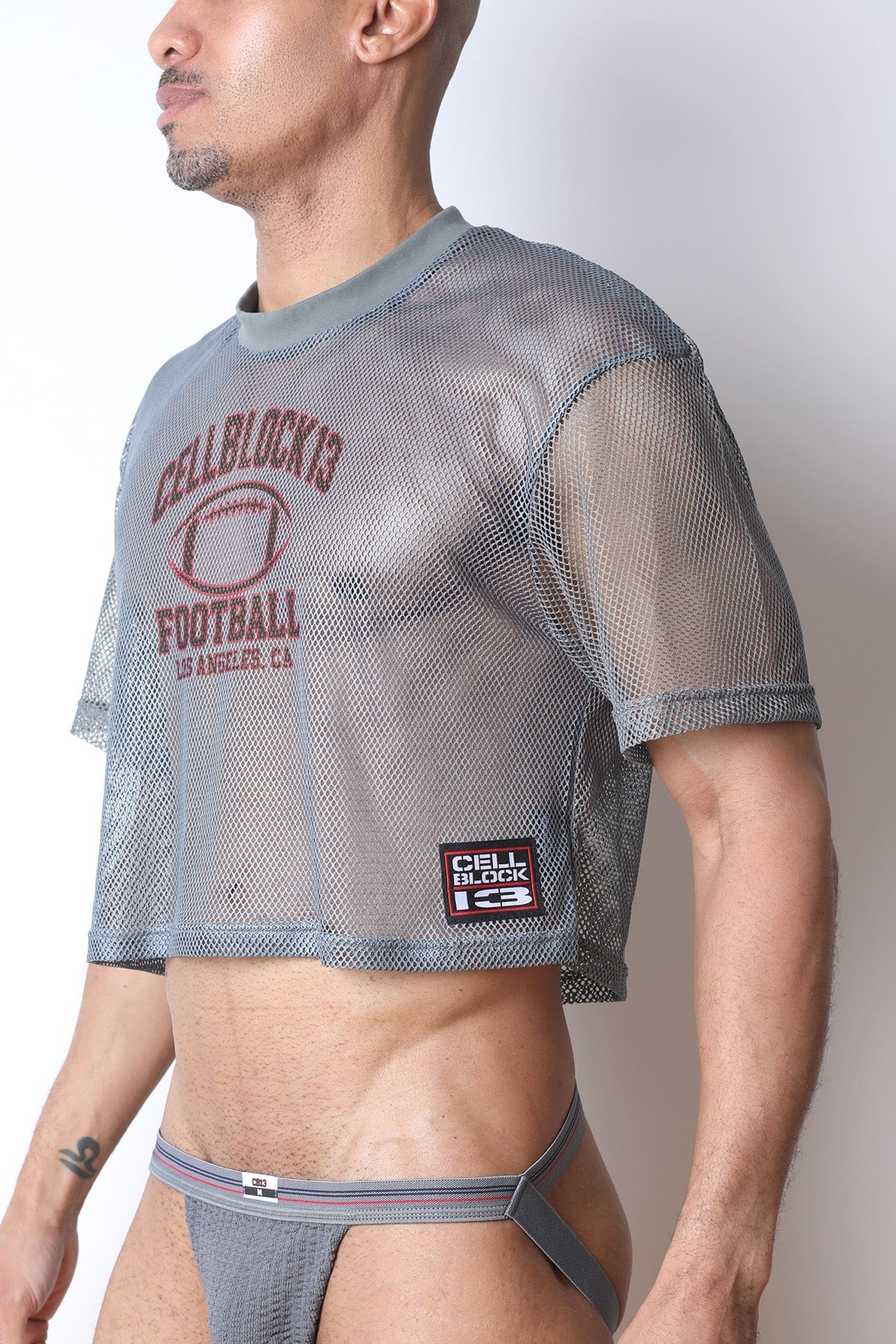 CellBlock 13 Field Goal Football Mesh Tee - Grey